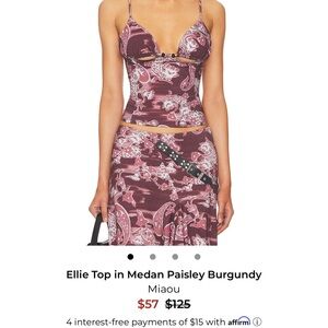 Miaou Ellie Top & Skirt in Burgundy Paisley